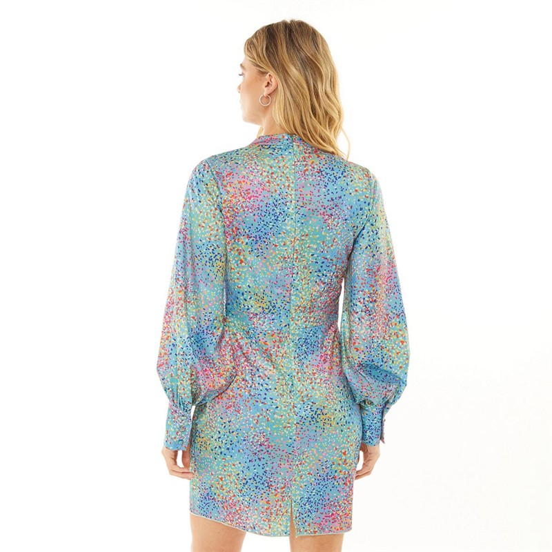 Little Mistress Womens Confetti Print Wrap Mini Dress Multi