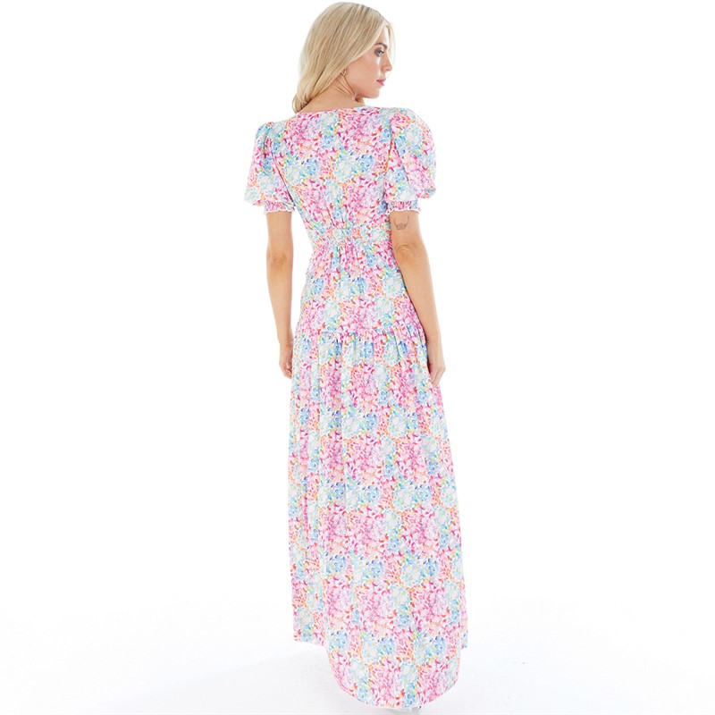 Little Mistress Womens Hastings Puff Sleeve Maxi Dress Multi Spot Print