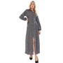 Little Mistress Womens Lace Up Maxi Shirt Dress Mono