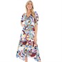Little Mistress Womens Button Front Midi Dress Multi