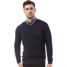 Polo Ralph Lauren Męskie Pima Bawełna Sweter Granatowy