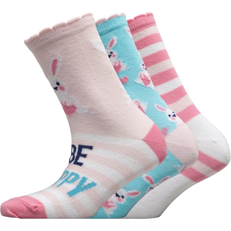 Buy Lovestruck Girls Be Hoppy Bunny Three Pack Socks Pink
