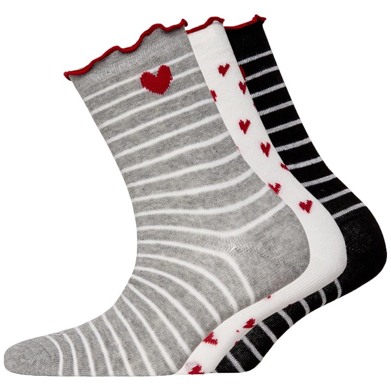 Buy Lovestruck Womens Three Pack Frill Socks Stripe