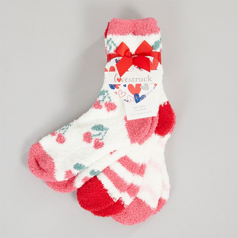 Lovestruck Womens Three Pack Cosy Socks Multi