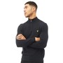 Lyle And Scott Vintage Mens Moss Stitch 1/4 Zip Jumper Dark Navy