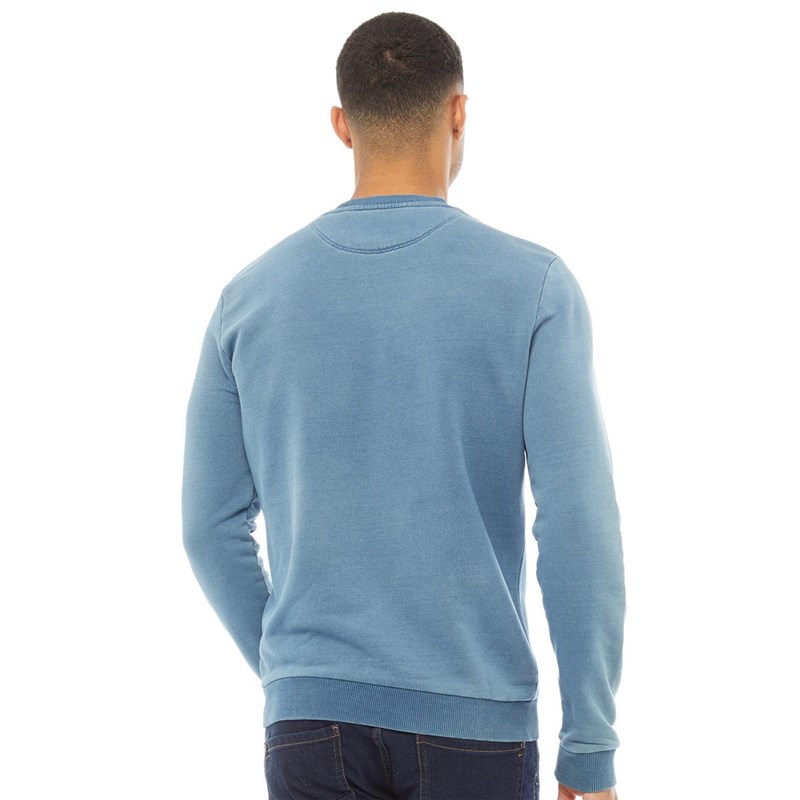 Lyle And Scott Vintage Męskie Indigo Sweter Wytarty Indygo