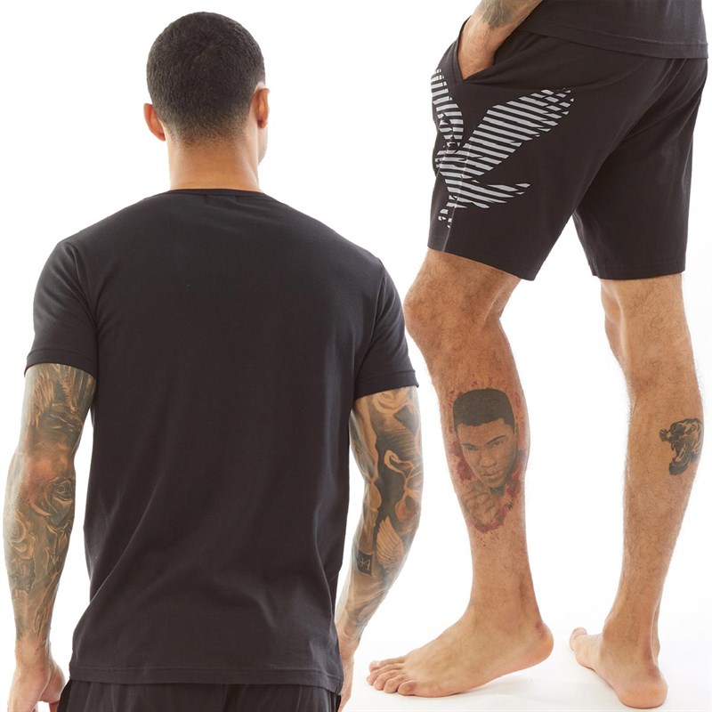 Lyle And Scott Vintage Mens Kirk T-Shirt And Shorts Loungewear Set Black