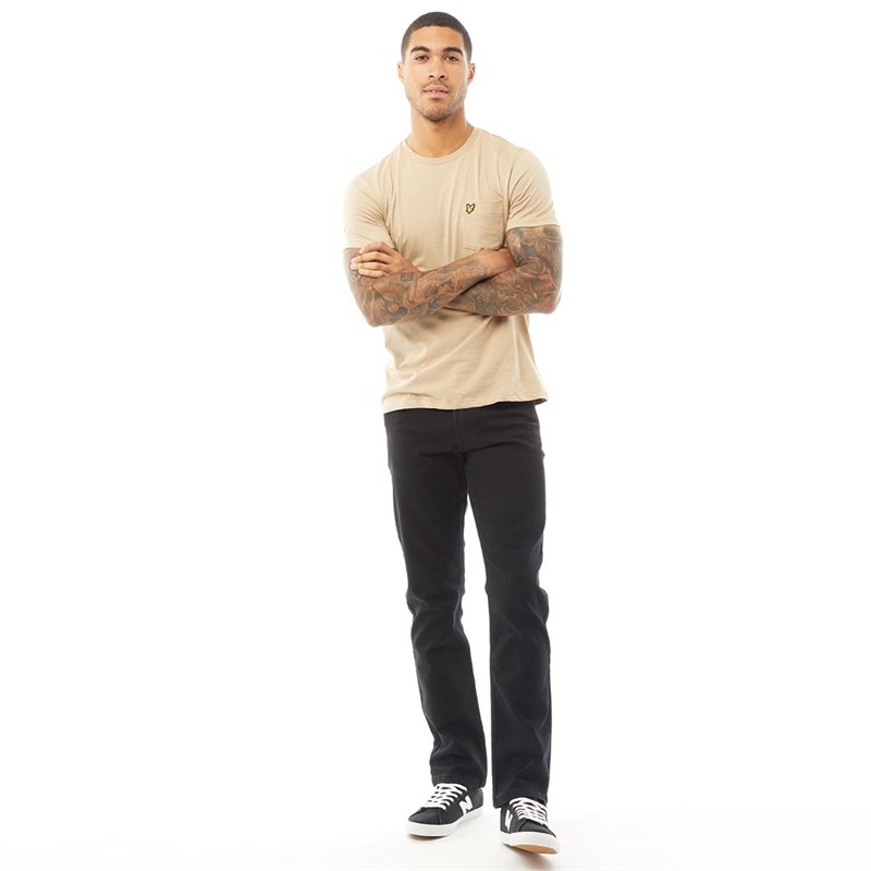 Lyle And Scott Vintage Mens Tonal Pocket T-Shirt Sand Storm