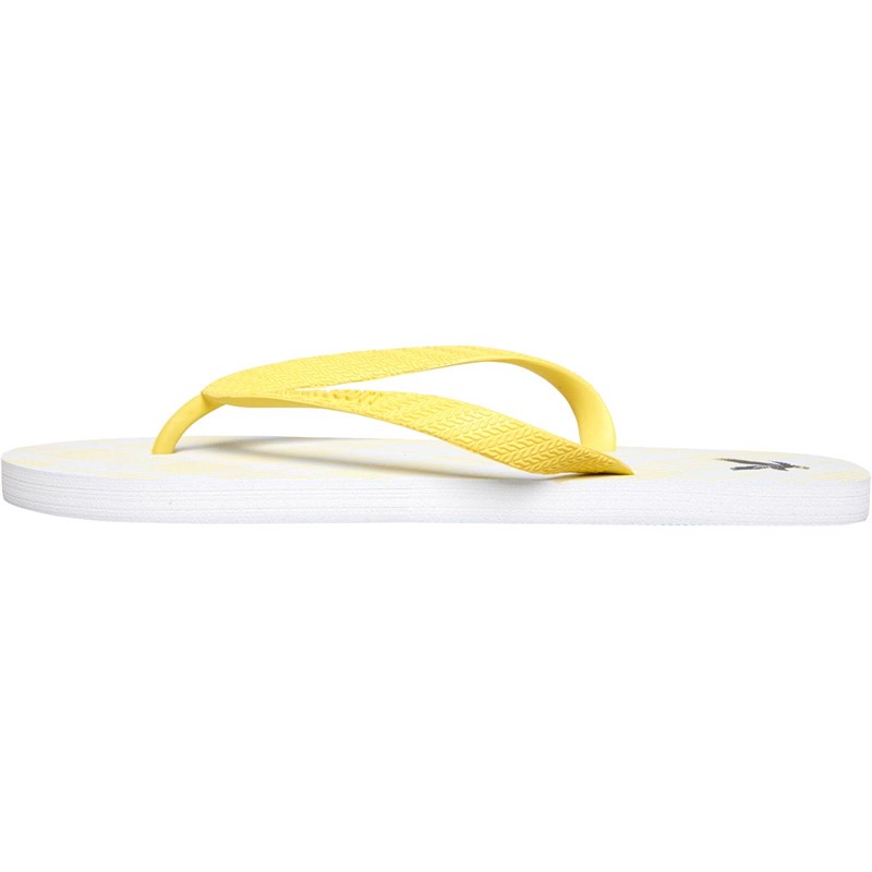 Lyle And Scott Vintage Mens Flip Flops White/Lemon Check