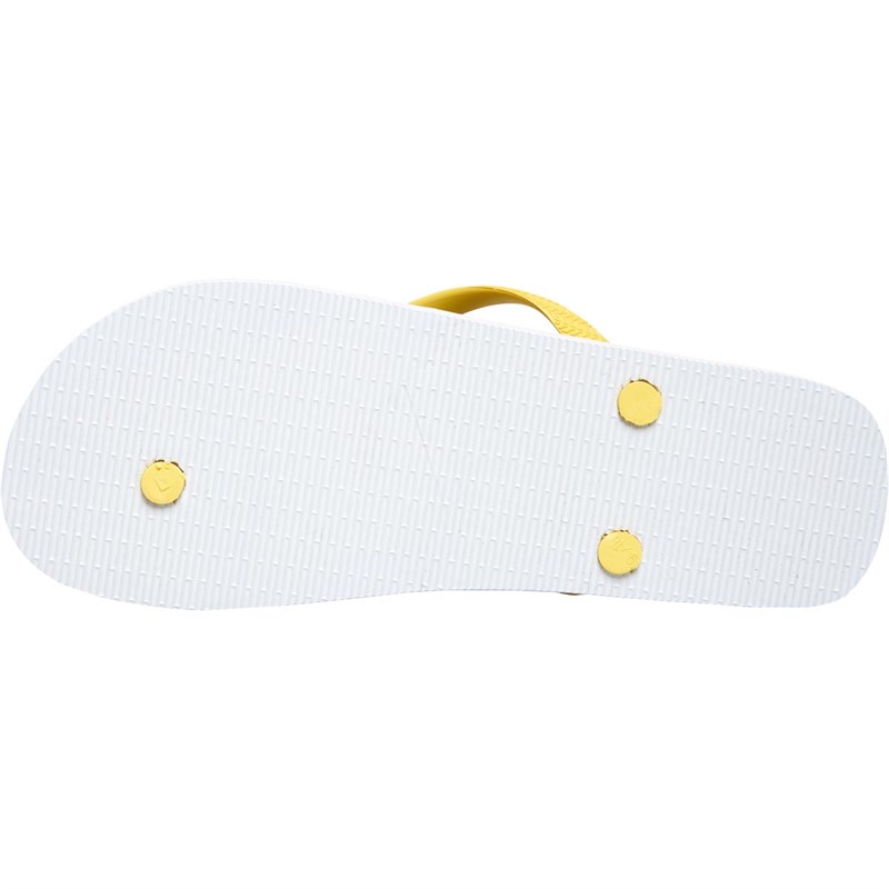 Lyle And Scott Vintage Mens Flip Flops White/Lemon Check