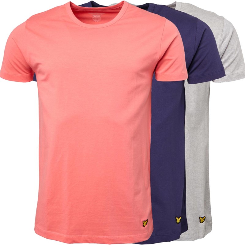 Buy Lyle And Scott Vintage Mens Maxwell Three Pack T Shirts Tea Rose