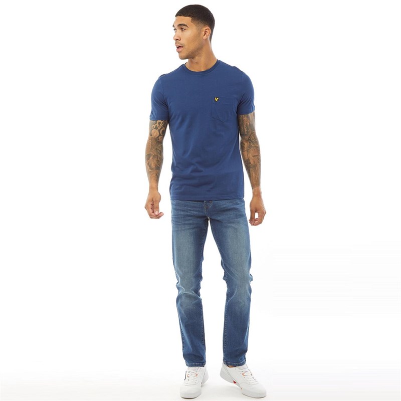 Buy Lyle And Scott Vintage Mens Tonal Pocket T-Shirt Indigo