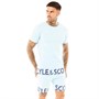Lyle And Scott Vintage Mens Carter T-Shirt And Shorts Loungewear Cool Blue