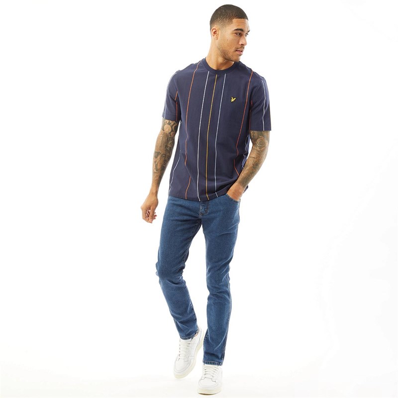 T-Shirt à logo en coton Bleu Lyle & scott - Homme