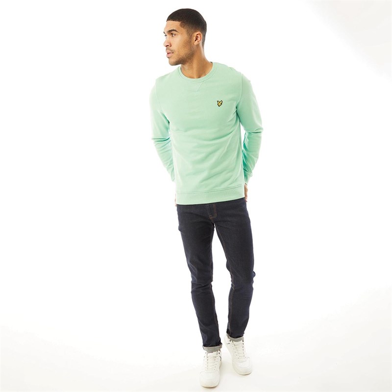 Lyle And Scott Vintage Mens Crew Neck Sweatshirt Sea Mint