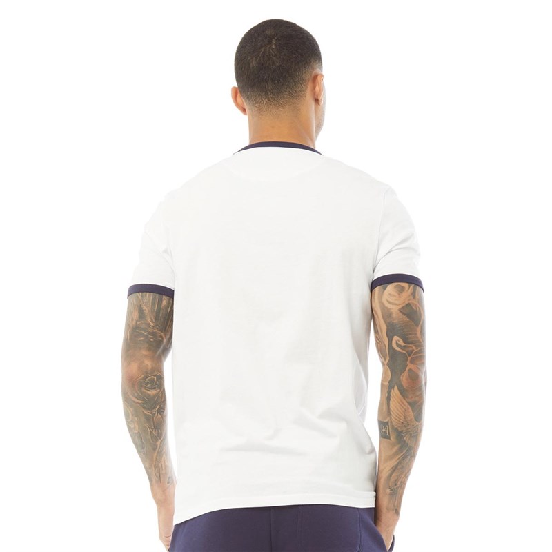 Lyle And Scott Vintage Mens Ringer T-Shirt White/Navy