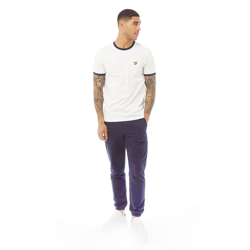 Lyle And Scott Vintage Mens Ringer T-Shirt White/Navy
