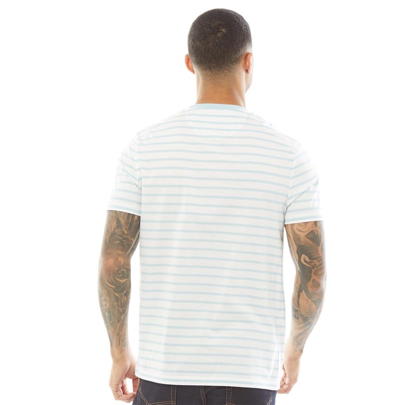 Lyle And Scott Vintage Mens Breton Stripe T-Shirt Deck Blue/White