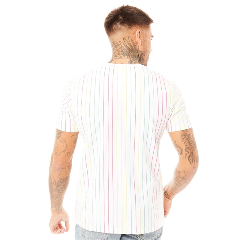 Lyle And Scott Vintage Mens Multi Stripe T-Shirt White
