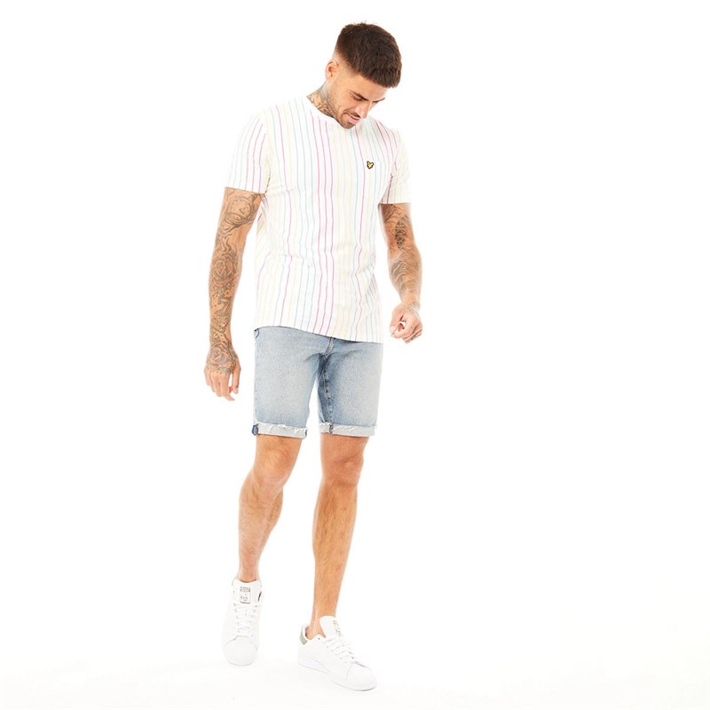Lyle And Scott Vintage Mens Multi Stripe T-Shirt White