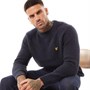 Lyle And Scott Vintage Heren Fisherman Rib Truien Marinenblauw gespikkelt