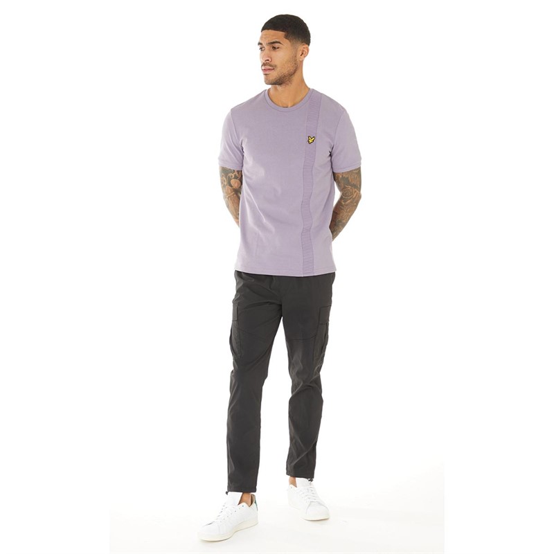 Lyle And Scott Vintage Mens Panelled T-Shirt Billboard Purple