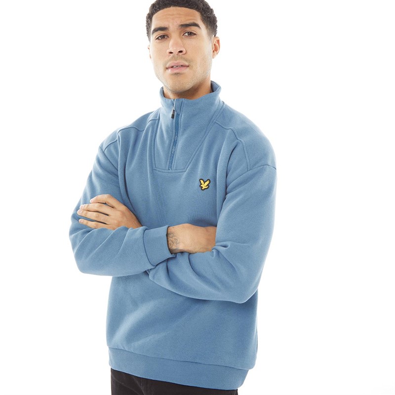 Lyle And Scott Vintage Mens High Neck Midlayer Azure