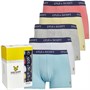 Lyle And Scott Vintage Mens Miller Five Pack Trunks Cool Blue/Tea Rose/White/French Vanilla/Light Grey Marl