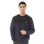 Lyle And Scott Vintage Mens Contrast Yoke Crew Neck Jumper Dark Navy