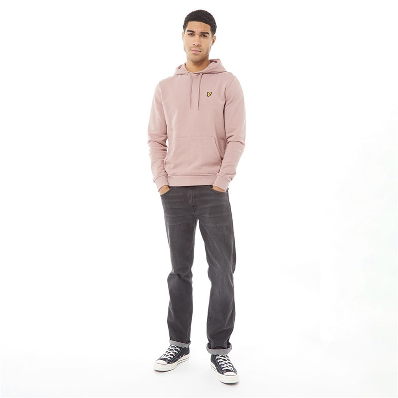 Lyle And Scott Vintage Mens Pullover Hoodie Mauve Dusk