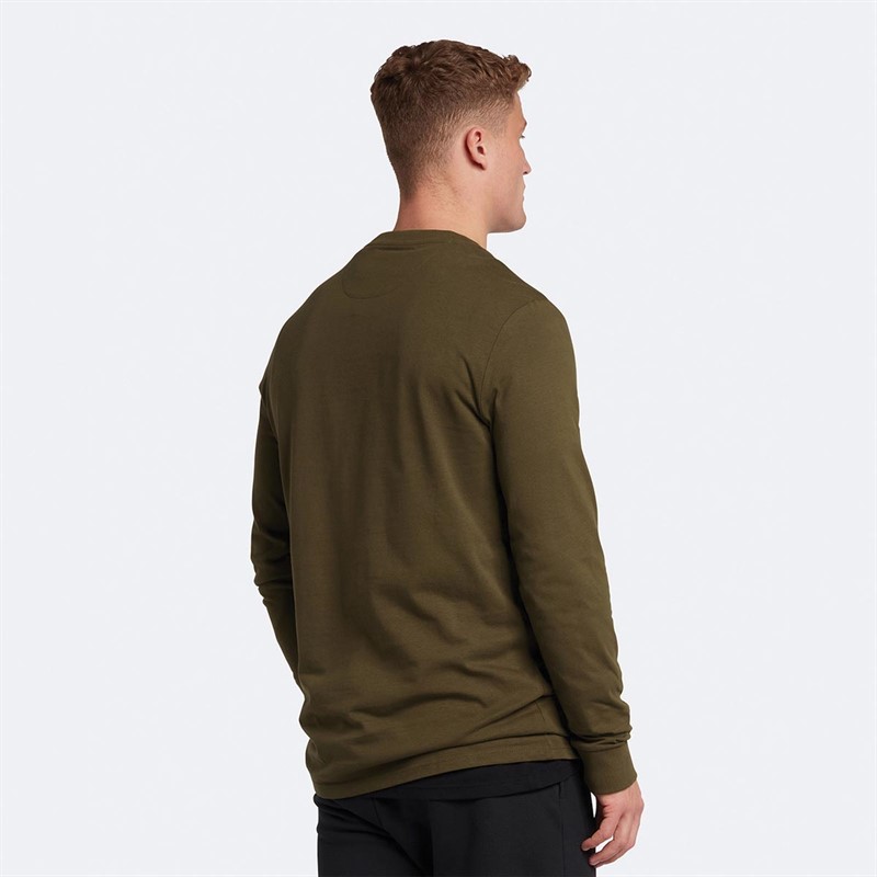 Lyle And Scott Vintage Heren T-shirts met lange mouwen Olijfgroen
