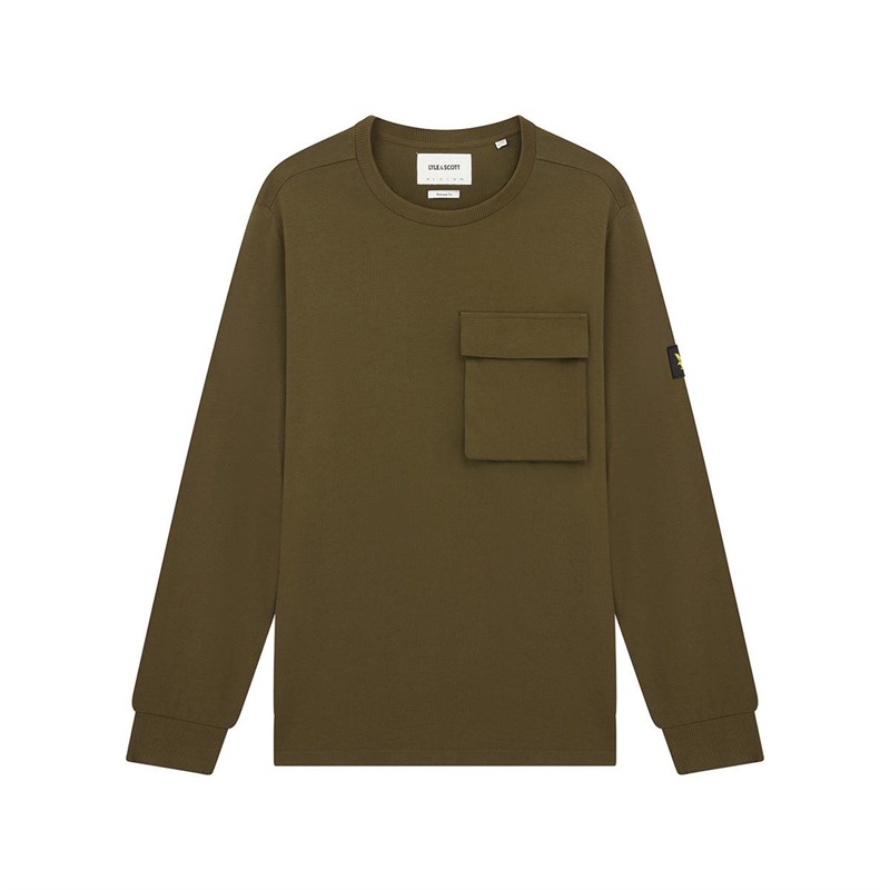 Lyle And Scott Vintage Heren T-shirts met lange mouwen Olijfgroen