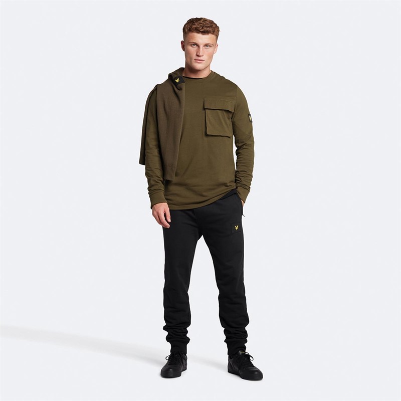 Lyle And Scott Vintage Heren T-shirts met lange mouwen Olijfgroen