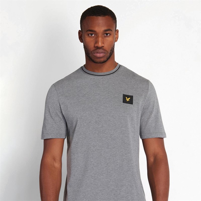 Lyle And Scott Vintage Heren Casuals Tipped T-shirts Grijs