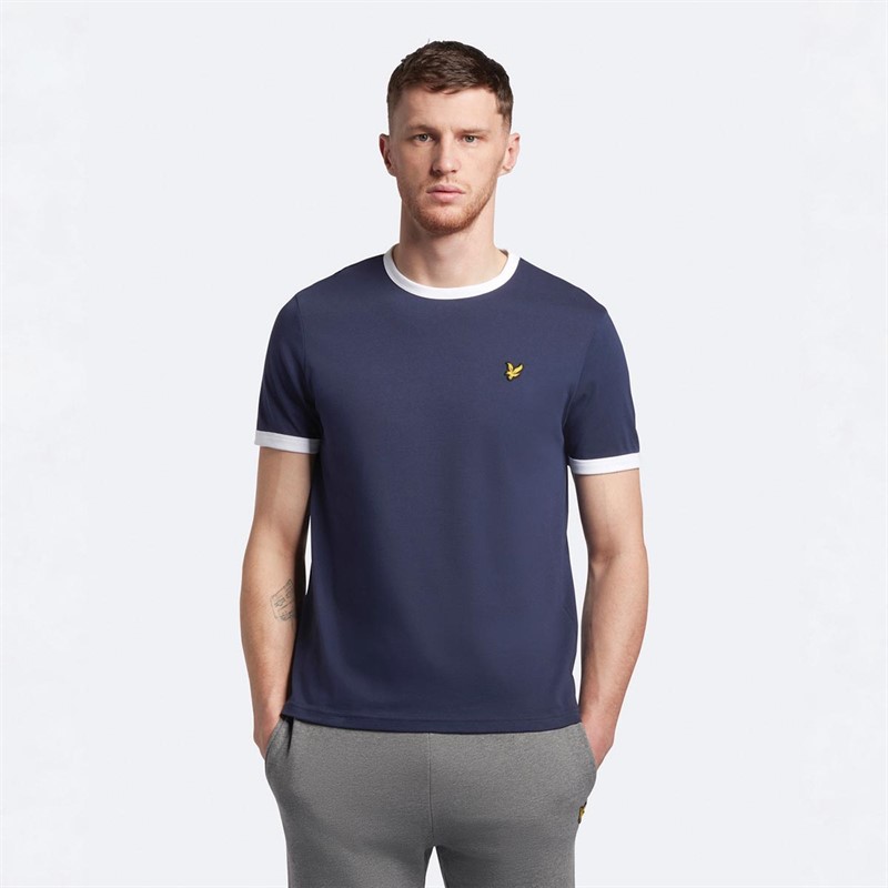 Lyle And Scott Vintage T-Shirts Ringer Homme Bleu Marine
