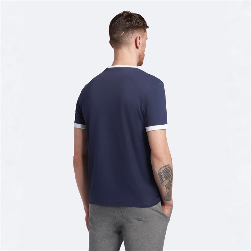 Lyle And Scott Vintage T-Shirts Ringer Homme Bleu Marine