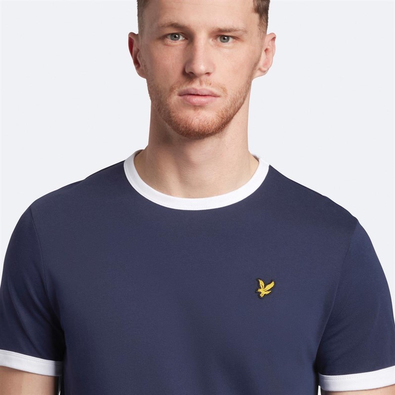 Lyle And Scott Vintage T-Shirts Ringer Homme Bleu Marine