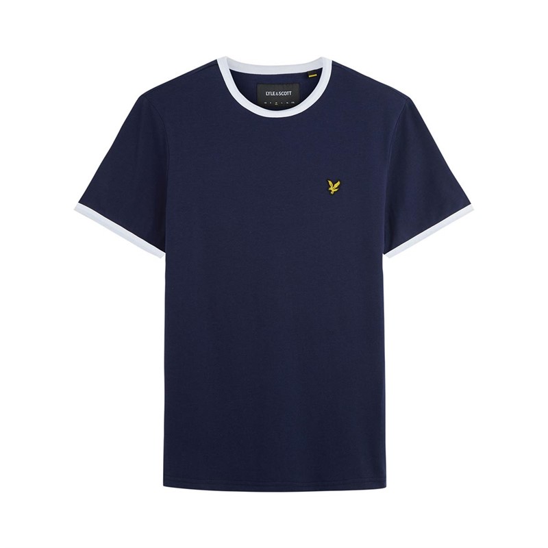 Lyle And Scott Vintage T-Shirts Ringer Homme Bleu Marine