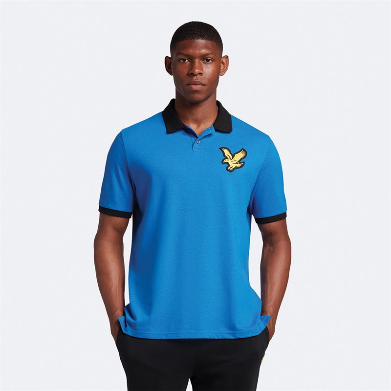 Lyle And Scott Vintage Herre Block Marl Kortærmet poloer Blå