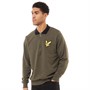 Lyle And Scott Vintage Mens Block Marl 1/2 Zip Track Polo Olive Marl