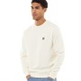 Lyle And Scott Vintage Mens Sand Wash Pique Crew Neck Sweatshirt Off White