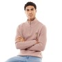 Lyle And Scott Vintage Mens Ribbed Quarter Zip Jumper Mauve Dusk
