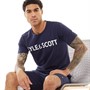 Lyle And Scott Vintage Mens Anton T-Shirt And Shorts Loungewear Set Peacoat