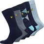 Lyle And Scott Vintage Mens Harold Five Pack Dress Socks Argyle/Chambray Blue/Stripe/Peacoat