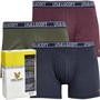 Lyle And Scott Vintage Mens Quincy Three Pack Trunks Dark Olive Marl/Peacoat Marl/Wine Tasting Marl
