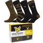 Lyle And Scott Vintage Mens Eugene Four Pack Dress Socks Black/Stripe/Dark Olive/Polka Dot