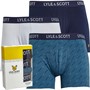 Lyle And Scott Vintage Mens Elliot Three Pack Trunks Pecoat/AOP/Bright White