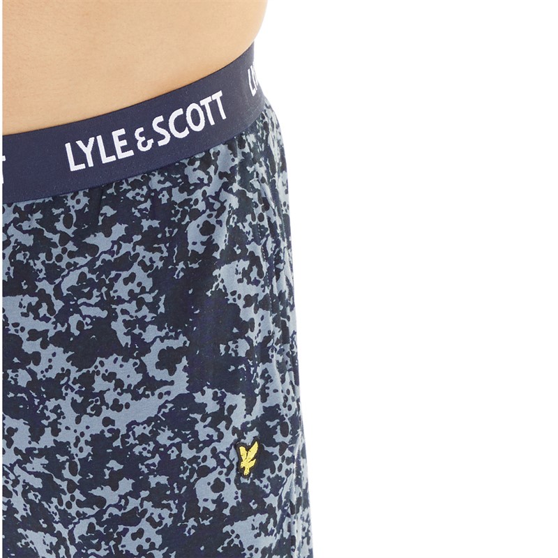 Lyle And Scott Vintage Mens Percy Long Sleeve Top And Joggers Lounge Set Bright White/Peacoat