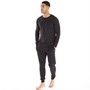 Lyle And Scott Vintage Mens Stanley Long Sleeve Top And Joggers Lounge Set Black