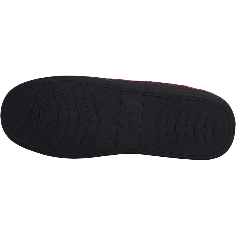 Lyle And Scott Vintage Mens Buster Moccasin Slippers Red/Black Check